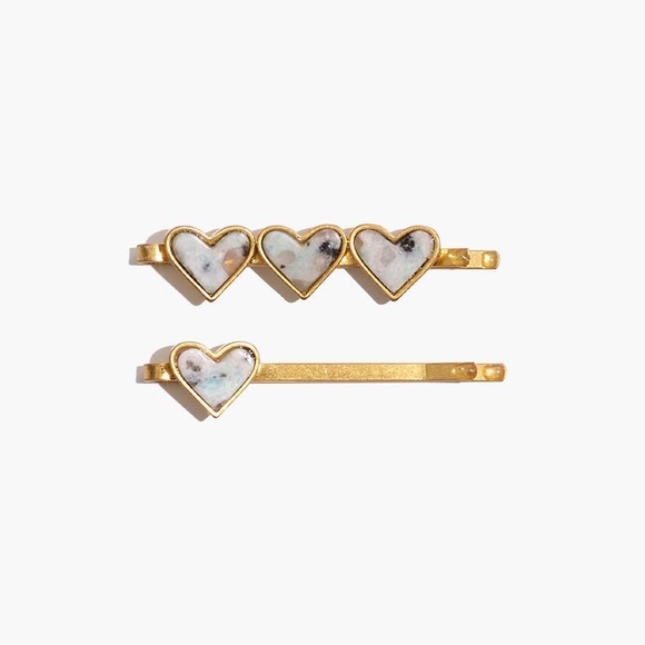 Madewell Two-Pack Stone Heart Hair Pins - Picture 10 of 12